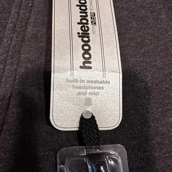 Hoodiebuddie Charcoal Zip-Up Hoodie with Earbuds - Picture 3 of 9